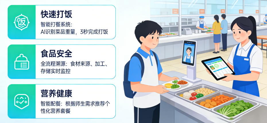 校园智慧食堂解决方案，适配校园就餐场景