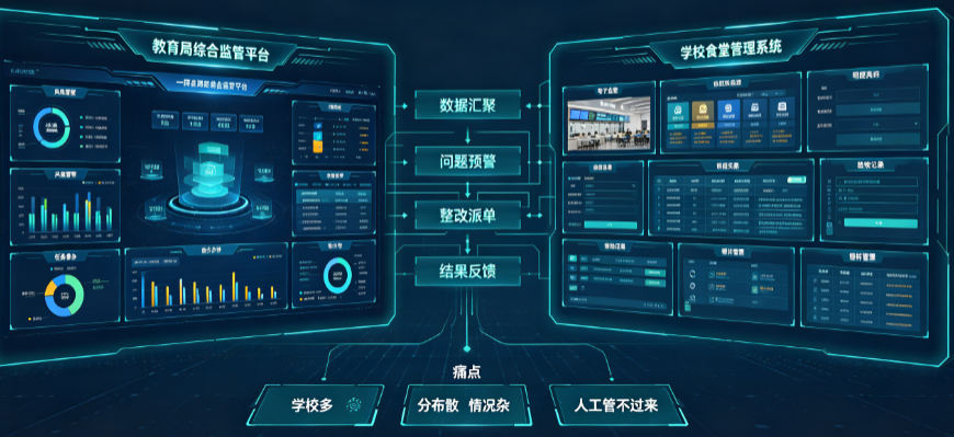 智慧食安综合监管平台｜教育局辖区学校食堂统一管理