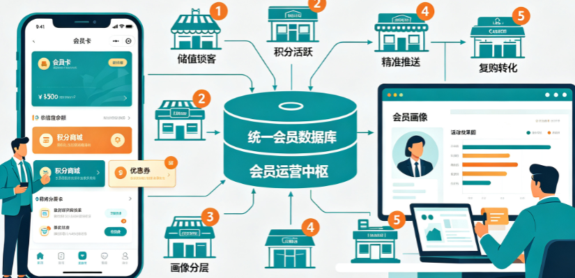 连锁餐饮会员营销系统：储值、积分、精准推送