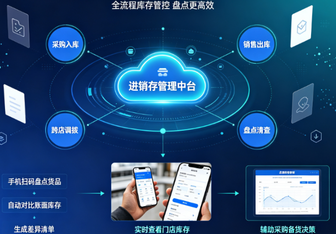 零售进销存系统｜人工盘点出错，一键完成门店库存盘点