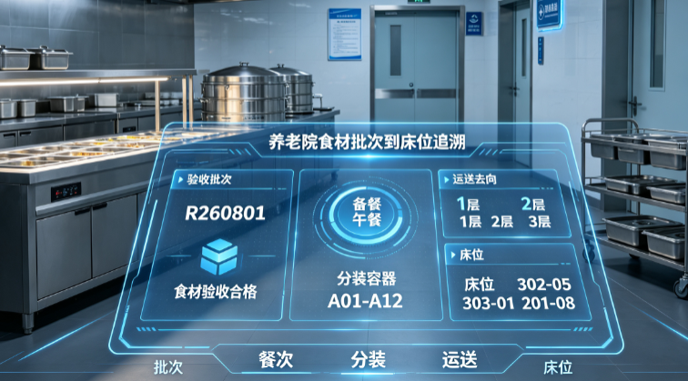 养老院食材批次管理系统:验收记录和分送餐次的对应