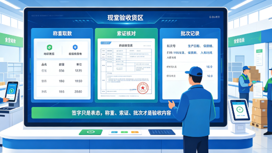 食堂食材验收管理系统：称重、索证与批次记录